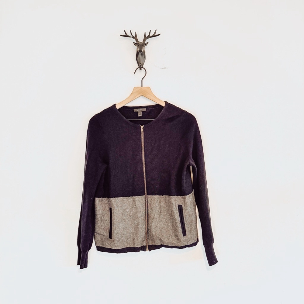 J.Crew Women's Blue/Gray Zip Cardigan Jacket Size Small